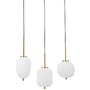 Vícečetná - NV 9624067 Závěsné svítidlo LATO opálové sklo antický mosazný kov černý kabel E14 3x5W 230V IP20 bez žárovky - NOVA LUCE - foto 2