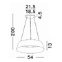 Kruhová - NV 9345658 Závěsné svítidlo ALBA černý hliník šampaň a zlatá LED 50W 230V 3000K IP20 stmívatelné - NOVA LUCE - foto 2