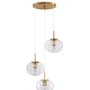 Vícečetná - NV 9236755 Závěsné svítidlo MAEVE čiré sklo bílý kabel mosazný zlatý kov E27 3x12W 230V IP20 bez žárovky - NOVA LUCE - foto 2