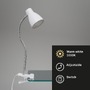 Stolní lampy s klipem - BRI 2615-016P LED svítidlo se svorkou 28,5 cm 2,5W 250lm bílé - BRILONER - foto 2
