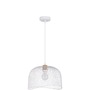Polokoule - NV 9555802 Závěsné svítidlo LYRON matný bílý kov přírodní dřevo E27 1x12W 230V IP20 bez žárovky - NOVA LUCE - foto 2