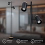 Stojací lampy - BRI 1859025 Duta stojanová lampa - vypínač, nastavitelná, GU10 patice, 2-ramenná, černá - BRILONER - foto 2