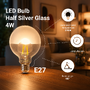 E27 - LED žárovka G95 E27 Half Silver Glass - foto 2