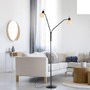 Stojací lampy - LD 12158-18 LOKI LED stojací svítidlo černé 2-ramenné flexibilní nastavitelné s vypínačem 3000K - JUST LIGHT - foto 2