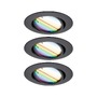 Kruhová - P 92468 LED vestavné svítidlo Smart Home Zigbee Base Coin základní sada výklopné kruhové 90mm 20° 3x4,9W 230V stmívatelné RGBW+ černá mat - PAULMANN - foto 2