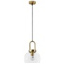 Koule - NV 9241170 Závěsné svítidlo IRVINE čiré sklo černý kabel mosazný zlatý kov E27 1x12W 230V IP20 bez žárovky - NOVA LUCE - foto 2