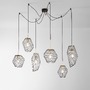 Dekorativní - FAN I-KIKO-S6 Závěsné svítidlo Kiko, černá/zlatá, 6 x E27, 65 x 250 cm - FANEUROPE - foto 2
