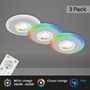 Kruhová - BRI 7040034 LED vestavná svítidla sada, pr.8,4 cm, 3x LED, 5 W, 460 lm, matný chrom (starý kód: BRI 7040-034) - BRILONER - foto 2