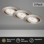 Kruhová - BRI 7172-032 3ks sada LED vestavné svítidlo, pr. 8,2 cm, 3,5 W, matný nikl - BRILONER - foto 2