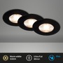 Kruhová - BRI 7606035 3ks sada LED vestavné svítidlo, 6,5 cm, 3x 3,6W, 350lm, černá - BRILONER - foto 2