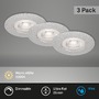 Kruhová - BRI 7047-034 3ks sada LED vestavné svítidlo, pr. 9 cm, stmívatelné 5 W, matný chrom - BRILONER - foto 2