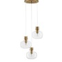 Vícečetná - NV 9236610 Závěsné svítidlo CINZIA čiré sklo bílý kabel mosazný zlatý kov E27 3x12W 230V IP20 bez žárovky - NOVA LUCE - foto 2