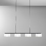 Vícečetná - FAN LED-EMILY-S4 Závěsné svítidlo Emily bílá, 4 závěsy, sklo + kov, 30 W, CCT 2700/3200/4000 K, 92 x 12 x 150 cm - FANEUROPE - foto 2