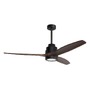 Ventilátory - NV 5231401 Stropní ventilátor se světlem SABAL tělo z oceli matná černá a sklo 3ABS dřevěné listy 12W 3000K - NOVA LUCE - foto 2