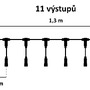 Příslušenství - DLED EF011T DECOLED T rozbočovač, 11 výstupů, bílý, IP44 - foto 2