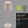 Stolní lampy dekorační - BRILO 7508011 Kiki stolní lampička bezdrátová, dotykový vypínač, nastavitelná výška, stmívatelné, nabíjecí, béžová - BRILO - foto 2
