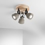 Bodová - FAN I-KISA-PL3 Stropní svítidlo Kisa, šedá/dřevo, 3 x GU10, 20 x 20 x 20,3 cm - FANEUROPE - foto 2