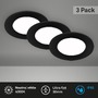 Kruhová - BRI 7057-435 LED vestavná svítidla 3ks sada, pr.8,6 cm, 3x LED, 3 W, 350 lm, černá - BRILONER - foto 2