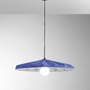 Kónická - FAN I-WIMBLEDON-S1-BLU Závěsné svítidlo Wimbledon (oranžovo‑šedý filc) kabel 2 m, stínidlo 69 cm, objímka E27 - FANEUROPE - foto 2