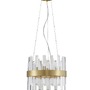 Kruhová - NV 9695219 Závěsné svítidlo CROWN saténový zlatý kov čirý křišťál (30 ks) G9 5x5W 230V IP20 bez žárovky - NOVA LUCE - foto 2