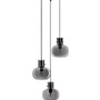 Vícečetná - NV 9236530 Závěsné svítidlo CINZIA kouřové sklo černý kabel černá kovová základna E27 3x12W 230V IP20 bez žárovky - NOVA LUCE - foto 2