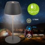 Stolní lampy dekorační - BRILO 7503015 LED nabíjecí stolní lampička Serina Mini, bezdrátová, 20cm, IP44, 2,5W, stmívatelné, dotykový vypínač, antracit - BRILO - foto 2