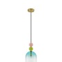 Dekorativní - NV 9009233 Závěsné svítidlo MURANO zlatý kov lesklé světle zelené, modré a růžové sklo E14 1x5W 230V IP20 bez žárovky - NOVA LUCE - foto 2