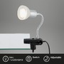 Stolní lampy s klipem - BRI 2989-016P Flexibilní svítidlo se svorkou 34 cm 1xGU10 3W 250lm titan-bílé - BRILONER - foto 2