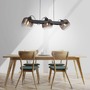 Dekorativní - LD 15753-18 CUP 2.0 závěsné svítidlo černé 3 ramenné dřevo kouřové sklo nastavitelná výška - JUST LIGHT - foto 2