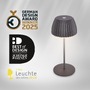 Stolní lampy dekorační - BRILO 7552015 Nabíjecí stolní lampa Riffle Mini - 20 cm, 1,5W, 150lm, bezdrátová, LED, stmívatelné, dotykový vypínač, antracit - BRILO - foto 2
