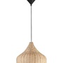 Polokoule - NV 9594341 Závěsné svítidlo MIA přírodní ratan a dřevo černý kabel E27 1x12W IP20 bez žárovky - NOVA LUCE - foto 2