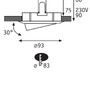 Koupelnová - P 92460 Vestavné svítidlo Nova Plus výklopné IP65 kruhové 93mm 30° GU5,3 / GU10 max. 35W 230/12V stmívatelné černá mat - PAULMANN - foto 2