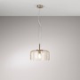 Kruhová - FAN I-GIBUS-S30 AMB Závěsné svítidlo Gibus, jantarové, 1 x E27, 30 x 30 x 150 cm - FANEUROPE - foto 2