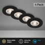 Kruhová - BRILO 7998-045 LED vestavná svítidla, pr.9 cm, 4x LED, 4,9 W, 480 lm, matná černá - BRILO - foto 2