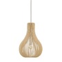 Kónická - NV 9138061 Závěsné svítidlo SOHO přírodní dřevo hnědý textilní kabel dřevěná rozeta E27 1x12W 230V IP20 bez žárovky - NOVA LUCE - foto 2