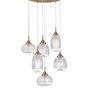 Vícečetná - NV 9731215 Závěsné svítidlo MOND saténový zlatý kov čiré sklo E14 6x5W230V IP20 bez žárovky - NOVA LUCE - foto 2