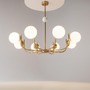 Vícečetná - M MOD109PL-08BS Závěsné svítidlo Rendez-vous 8xE14 320W bílá mosaz kov sklo - MAYTONI - foto 2