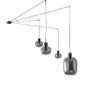 Vícečetná - NV 9236540 Závěsné svítidlo CINZIA kouřové sklo černý kabel černá kovová základna E27 4x12W 230V IP20 bez žárovky - NOVA LUCE - foto 2