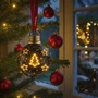 Svítilny - P 241226 Vánoční koule (na baterie) Christmas Globe hnědá / zlatá 100mm 2200K – PAULMANN - foto 2
