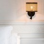 Dekorativní - FARO 64309-47 MAMBO černá/ratan nástěnná lampa se čtecí lampičkou pr.210 - FARO - foto 2