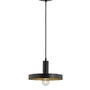 Kruhová - NV 9417053 Závěsné svítidlo GARNI černý kov zvenku zlatá uvnitř černý PVC kabel E27 1x12W 230V IP20 bez žárovky - NOVA LUCE - foto 2