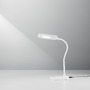 Stolní lampy dekorační - FAN LEDT-DARWIN-WHITE Stolní lampa LAMPADA DA LETTURA LED DARWIN bílá, rameno nastavitelné 4,8 W 700 lm 4000 K stmívatelné 16x53,5 cm - FANEUROPE - foto 2
