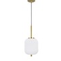 Koule - NV 9624065 Závěsné svítidlo LATO opálové sklo antický mosazný kov černý kabel E14 1x5W 230V IP20 bez žárovky - NOVA LUCE - foto 2