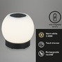 Na stůl - BRILO 7439015 LED bateriové stolní svítidlo, pr.16 cm, LED modul, 3W, 350 lm, černá (starý kód: BRILO 7439-015) - BRILO - foto 2