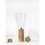 Stolní lampy dekorační - BRO PC00852_009 Svítidlo stolní přenosné MUFFINS D530 H526 transparentní sklo / dub evropský - voskovaný / černý kabel - BROKIS A - foto 2