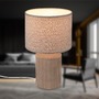 Stolní lampy dekorační - BRILO 7539011 Ino stolní lampička, látkové stínidlo, keramický podstavec, 22x37,5 cm (DxH), hnědé - BRILO - foto 2