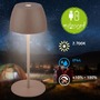 Stolní lampy dekorační - BRILO 7503012 LED nabíjecí stolní lampička Serina Mini, bezdrátová, 20cm, IP44, 2,5W, stmívatelné, dotykový vypínač, písková hnědá - BRILO - foto 2