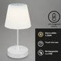 Na stůl - BRILO 7445014 LED bateriové stolní svítidlo pr.12,5 cm, LED modul, 3W, 350 lm, matný chrom (starý kód: BRILO 7445-014) - BRILO - foto 2