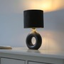 Stolní lampy dekorační - LD 14193-18 CARARA stolní lampa černá / zlatá šňůrový vypínač látkové stínidlo - JUST LIGHT - foto 2