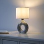 Stolní lampy dekorační - LD 14193-15 CARARA stolní lampa šedá mramorový vzhled bílé látkové stínidlo s vypínačem - JUST LIGHT - foto 2